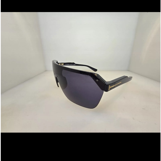 Authentic Tom Ford Tf 797 01a Razor Black Plastic Shield Sunglasses Grey